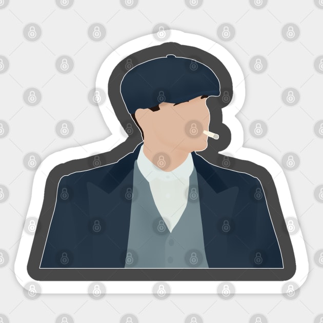 Tommy Shelby Peaky Minimal Tribute Design Sticker by DankFutura